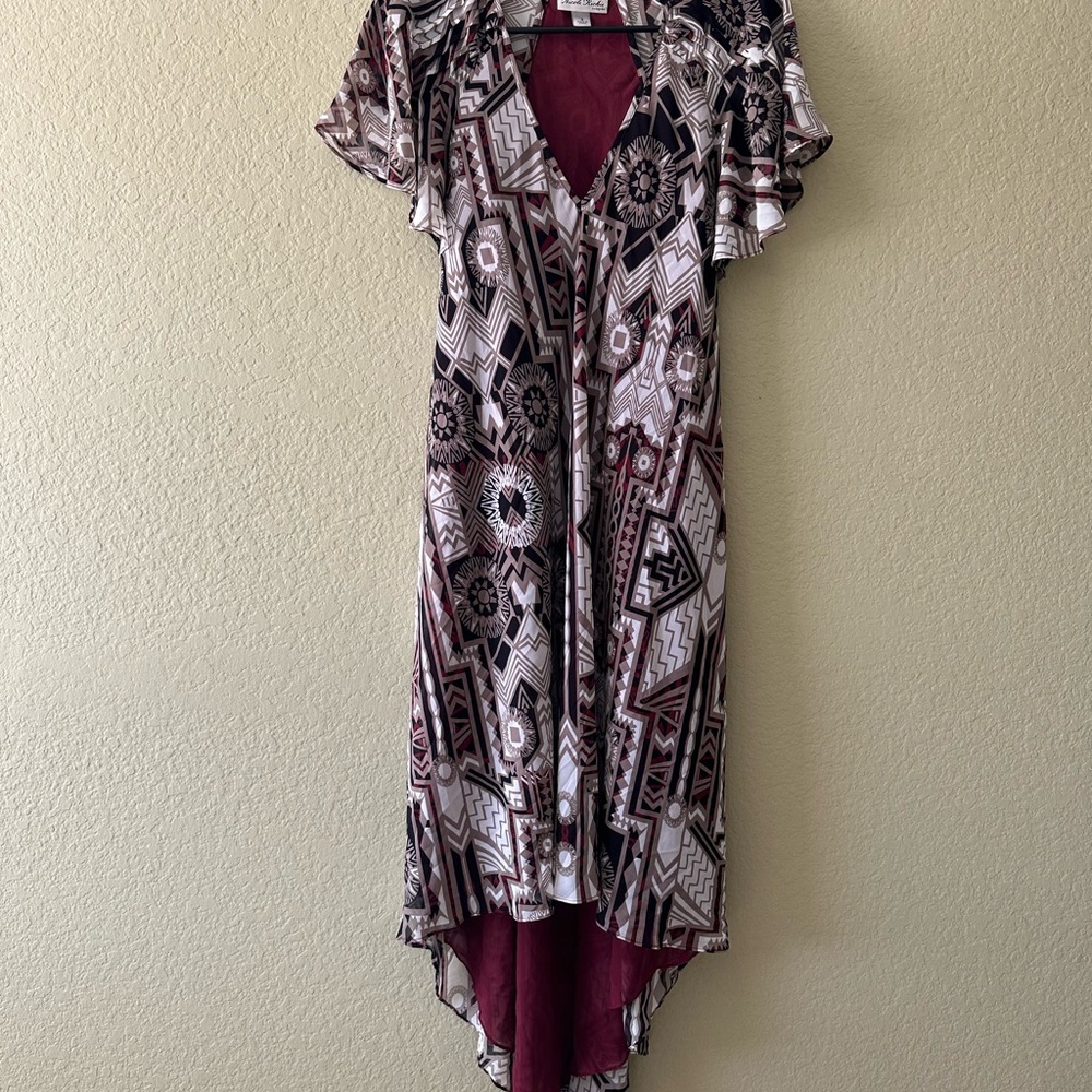 Nicole Richie for Impulse Boho High-Low Dress – Geometric Print